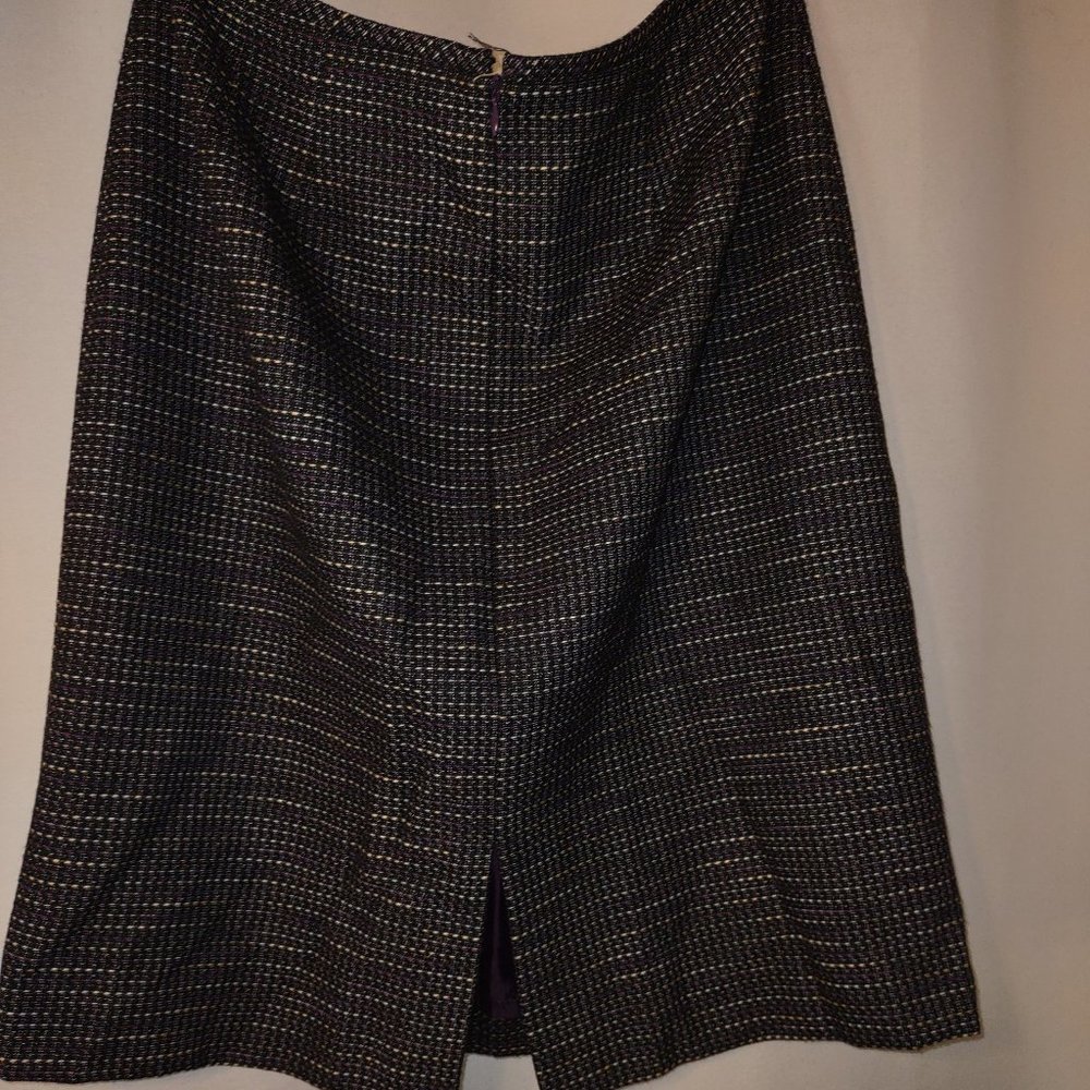 Tahari Black/Yellow/Purple Pencil Skirt - Size 12